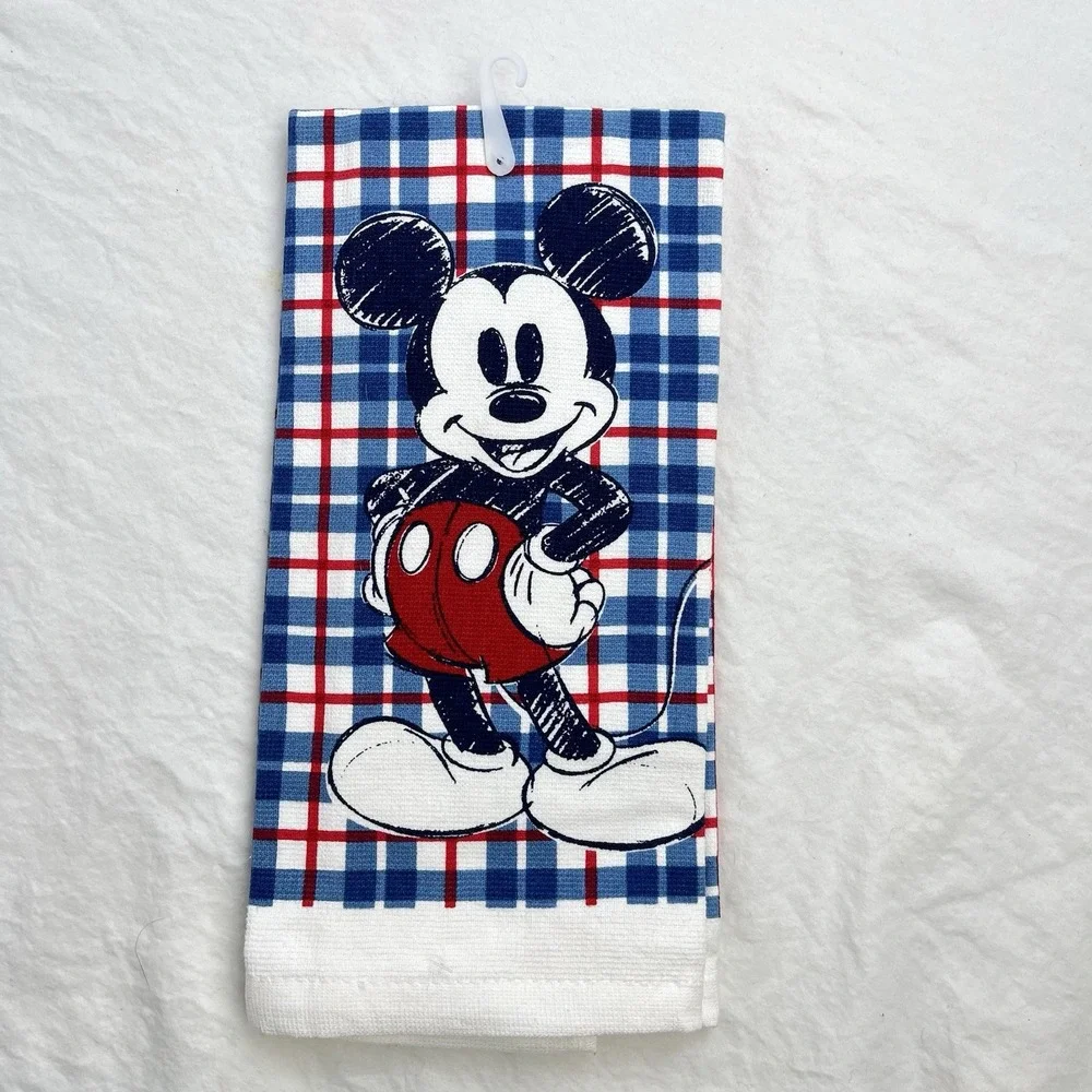 Disney Mickey Mouse Kitchen Dish Towel Sketchbook Red White‎ Blue New With Tags